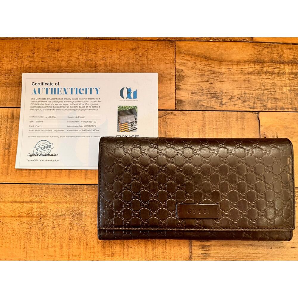 GUCCI Micro Guccissima Leather Continental Long Wallet With Box & COA